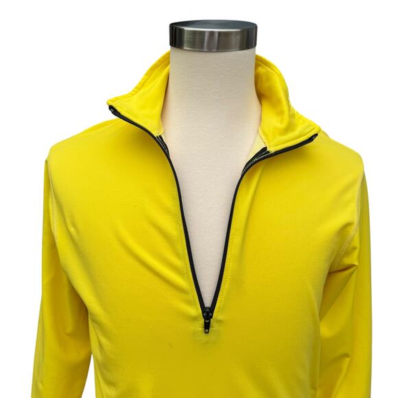 Nashbar Men’s L Yellow 1/4-Zip Long Sleeve Cycling Jacket Performance Pullover - Picture 7 of 9